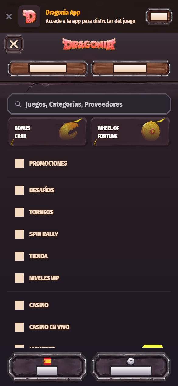 Menú principal & navegación rápida